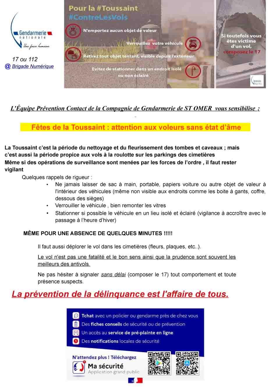 Sensibilisation vols cimetieres 2024